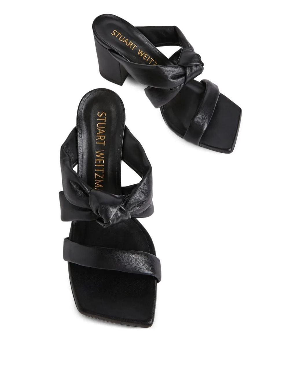 Stuart Weitzman Black 75Mm Playa Mules