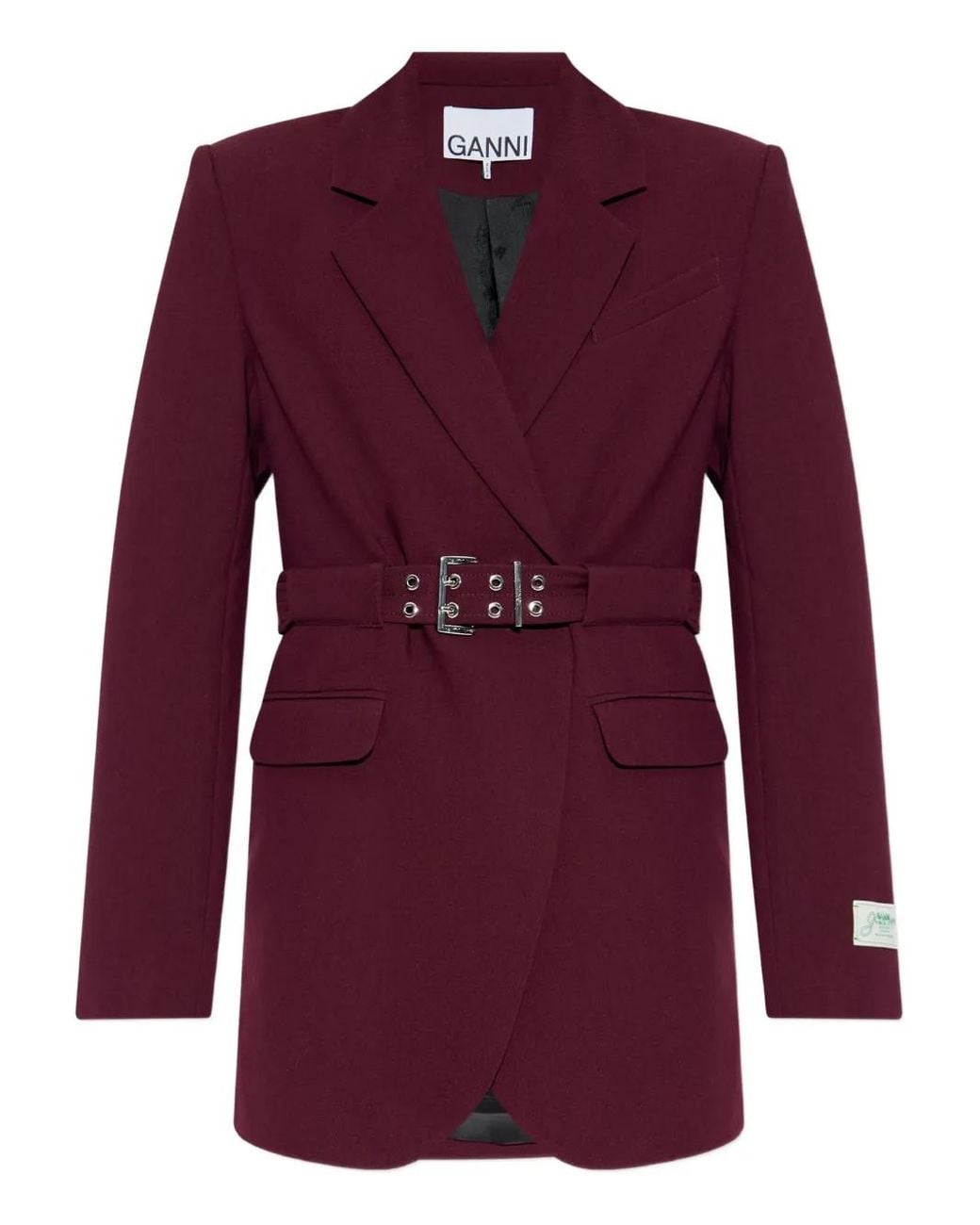 Ganni Red Blazer With Belt