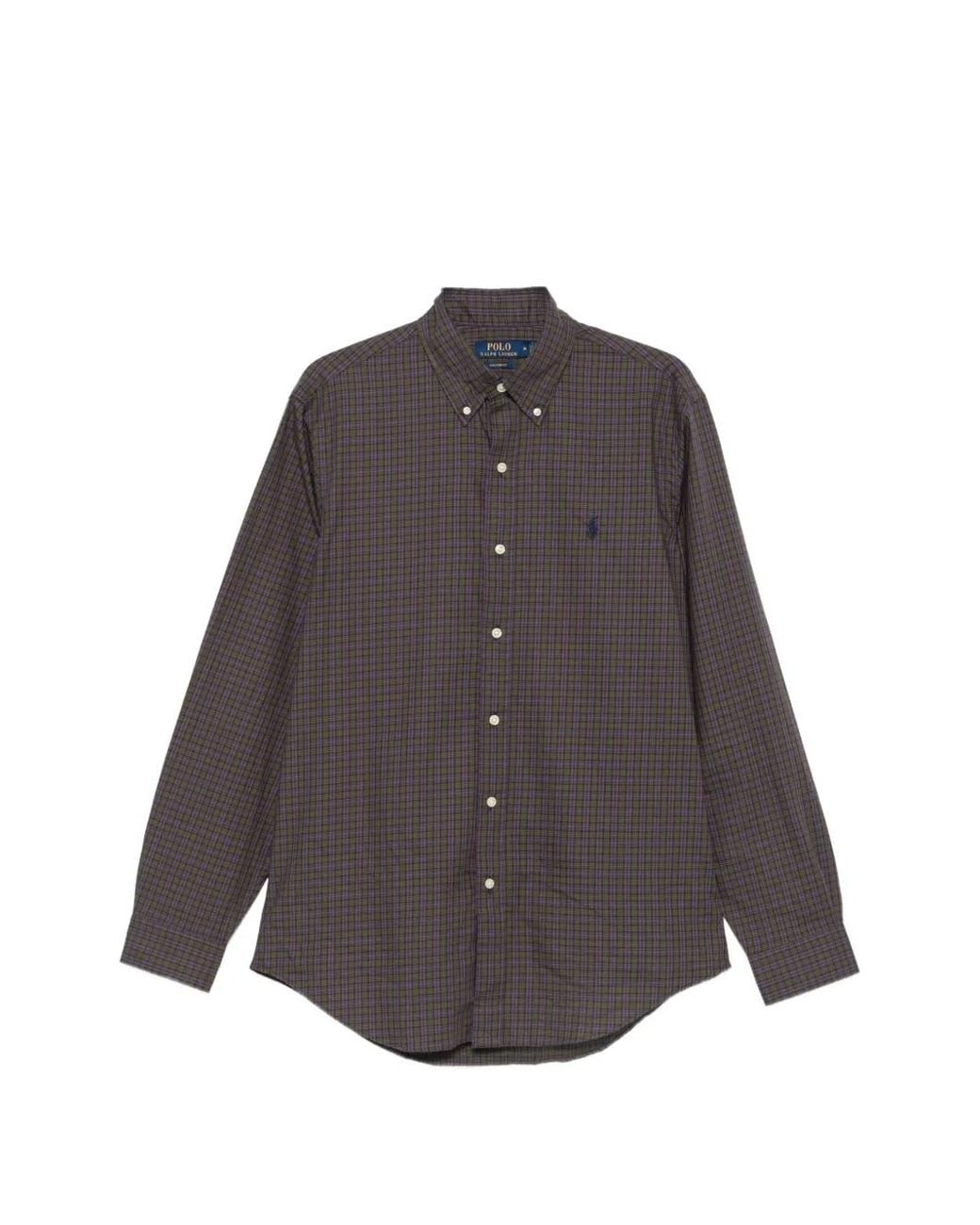 Polo Ralph Lauren Gray Check-Pattern Button-Down Shirt for men