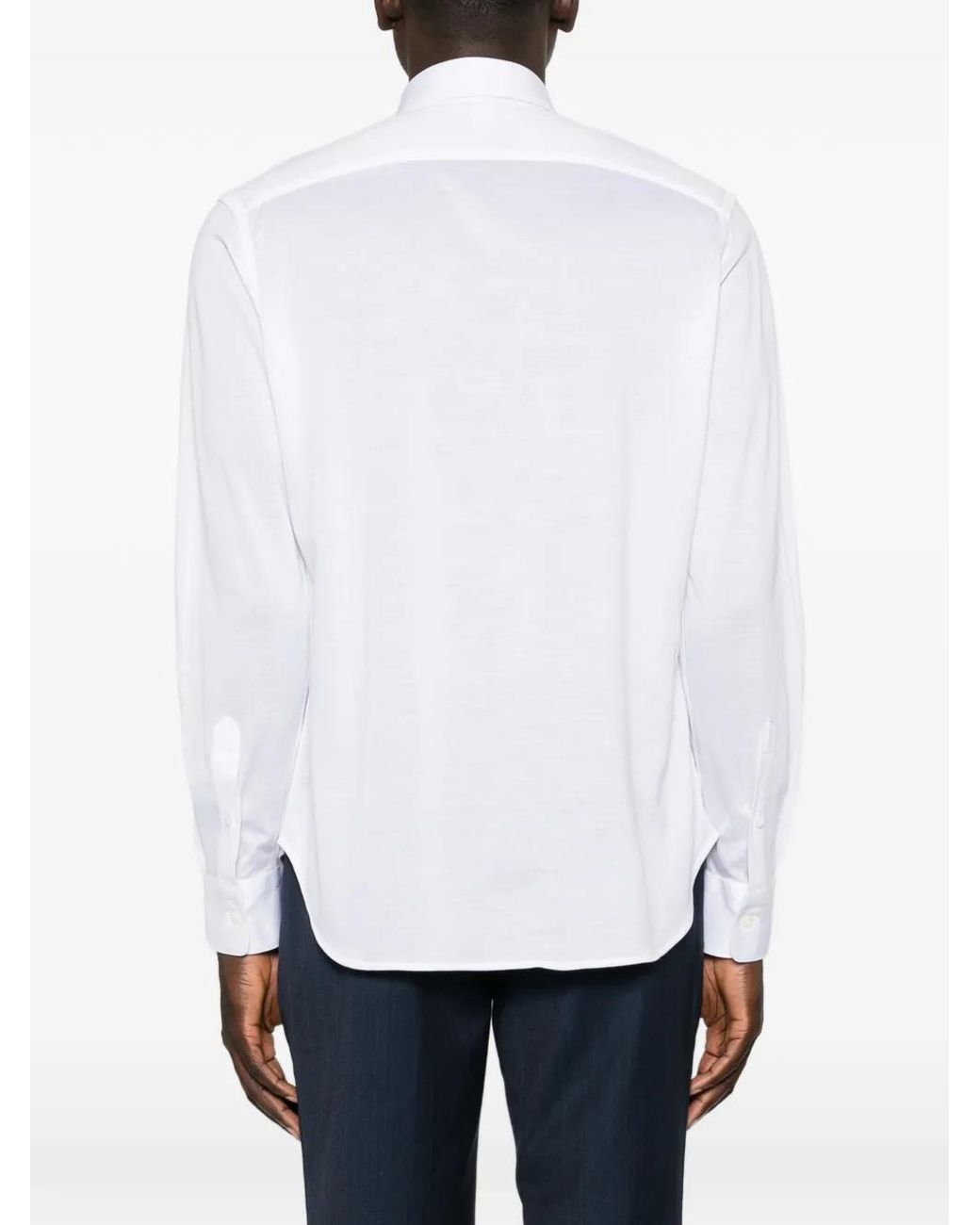 Canali White Spread-Collar Shirt for men