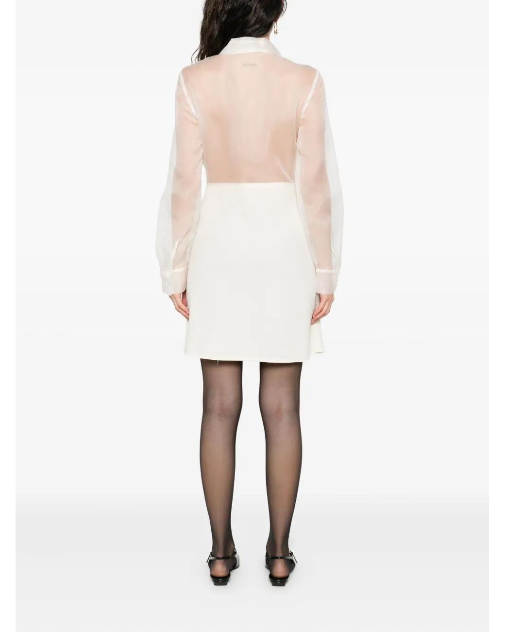 P.A.R.O.S.H. White Dress With Ruffles