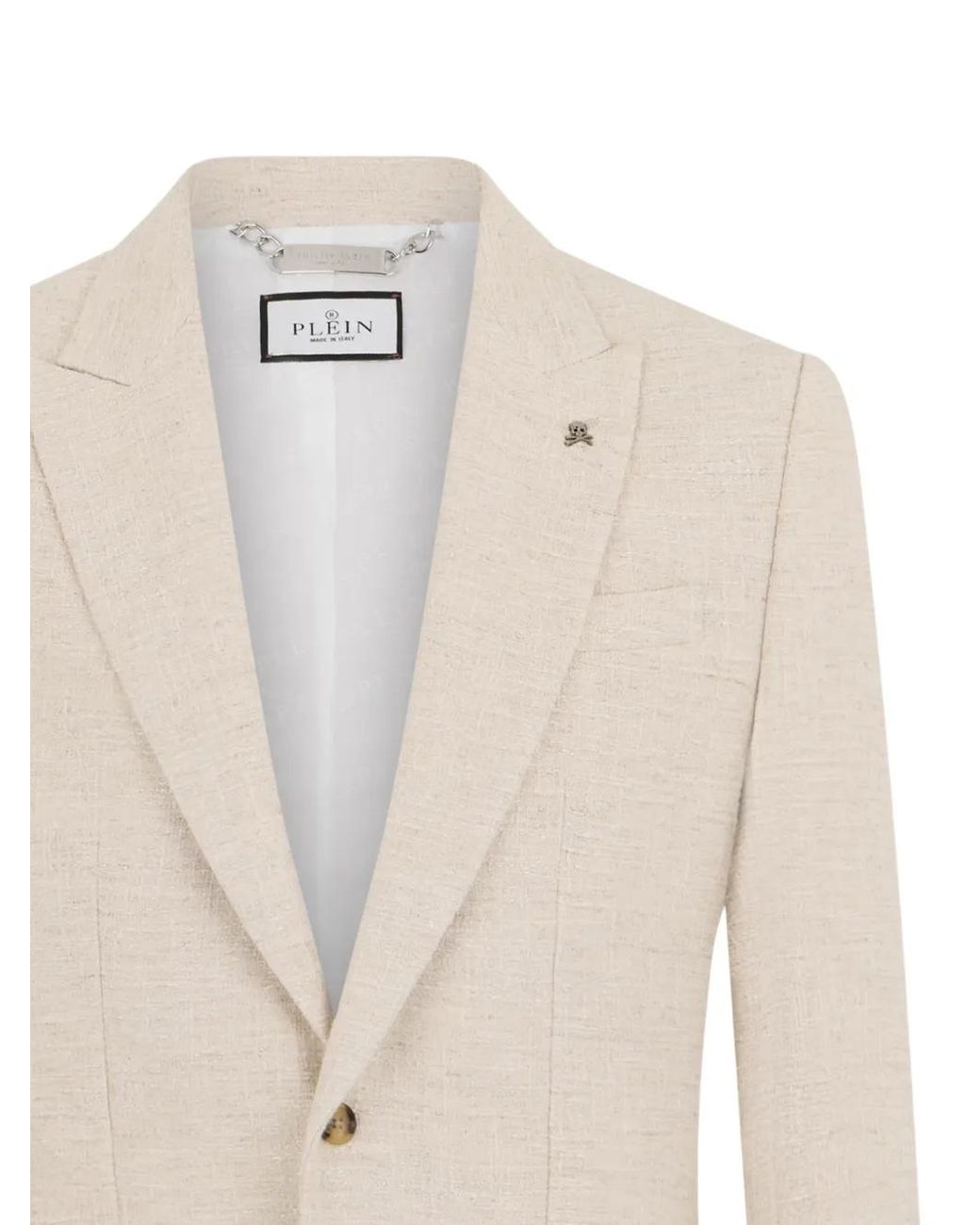 Philipp Plein White Linen Blazer Gigolo Fit for men