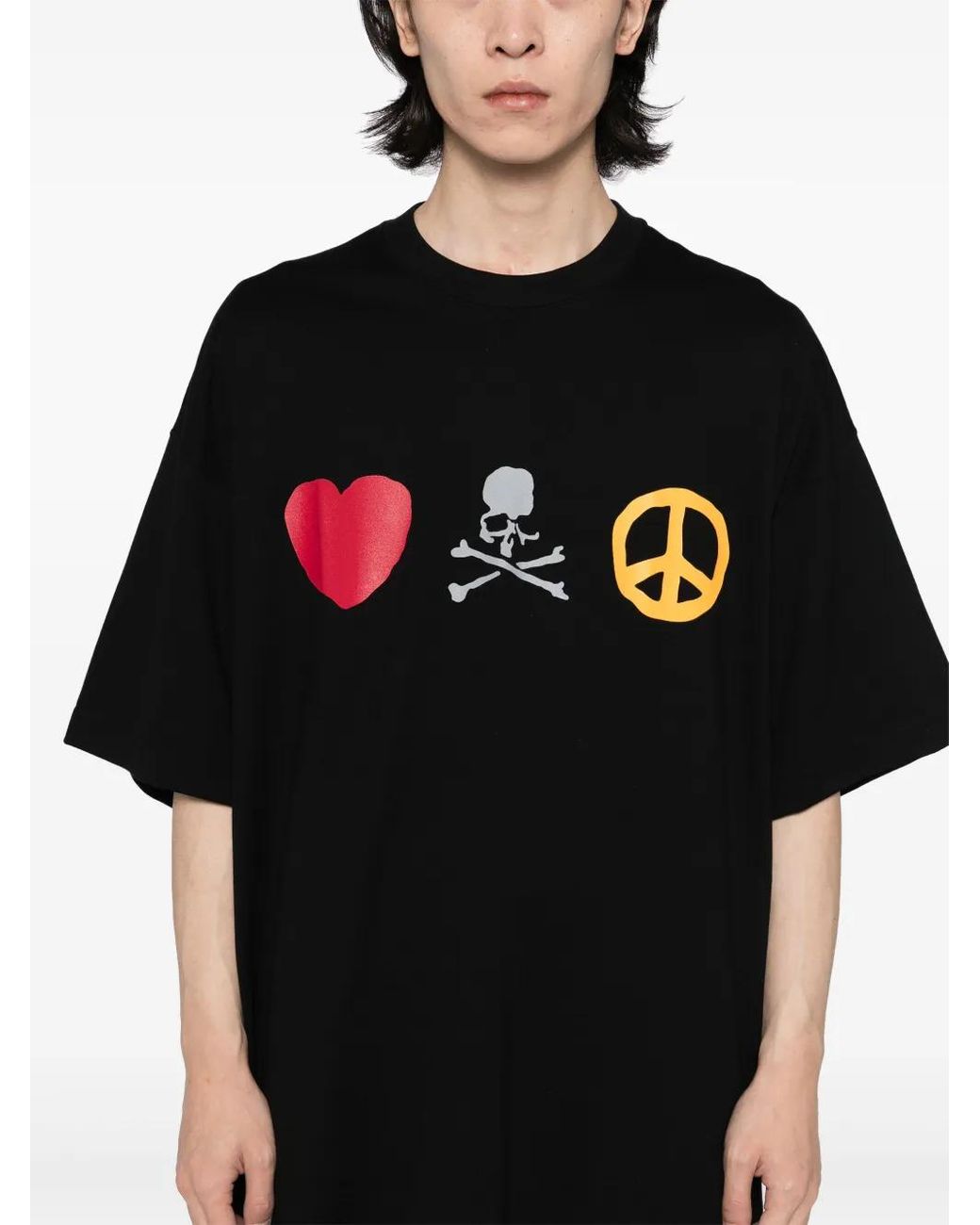 MASTERMIND WORLD Black Logo-Print T-Shirt for men