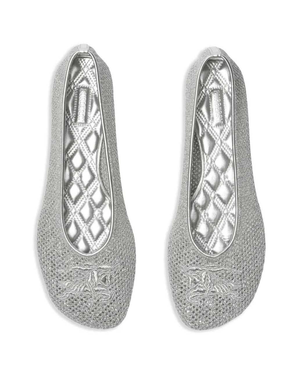 Burberry Gray Mesh Ballet Flats