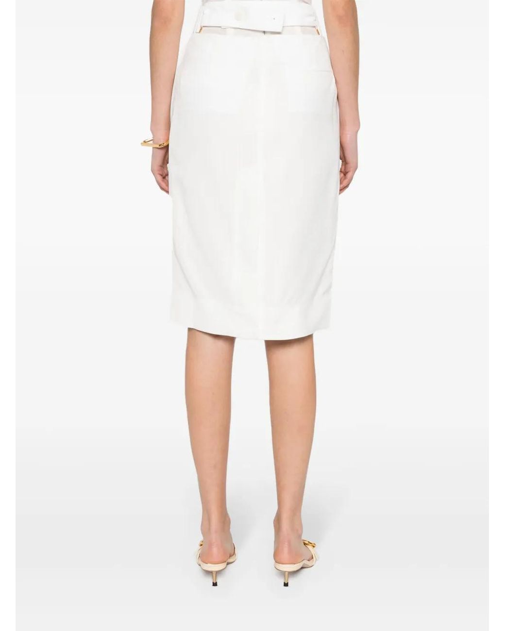 Jacquemus White Midi Skirt