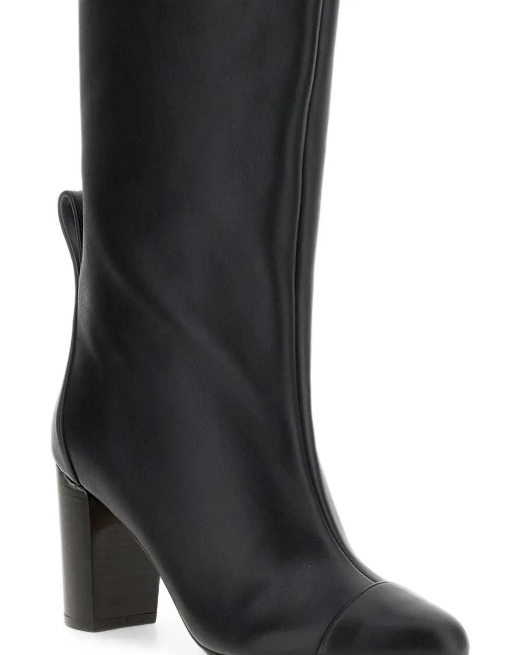 Odissi Black Cap-Toe Pull-On Boots