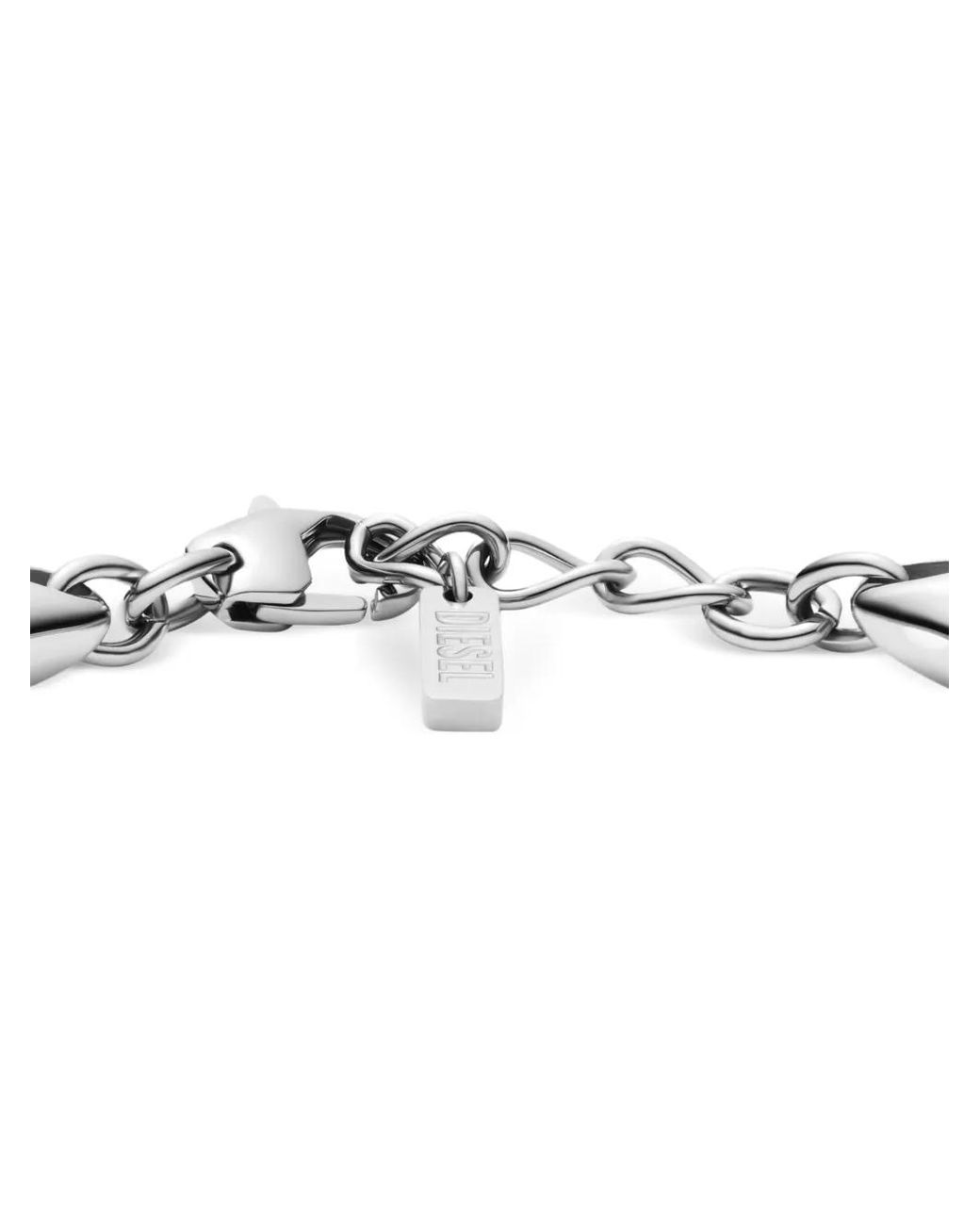 DIESEL Natural Cutout Oval Logo Bracelet