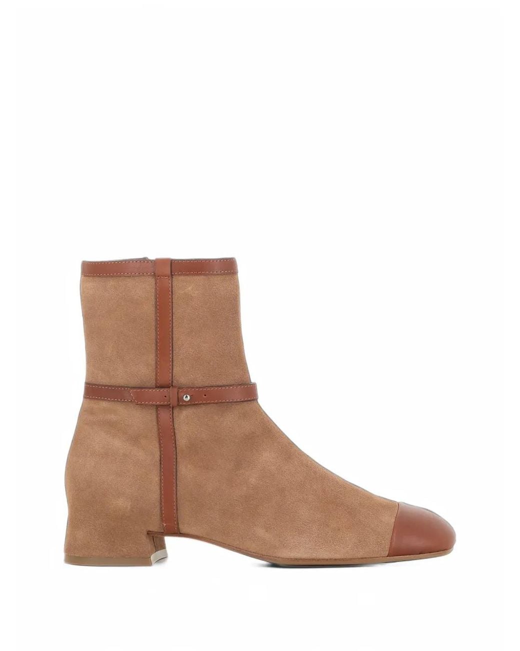 Roberto Del Carlo Brown Suede Leather-Trim Ankle Boots