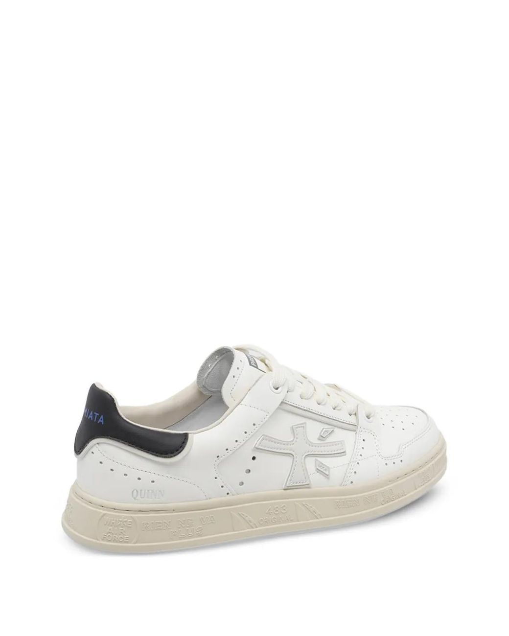 Premiata White Quinn Perforated Logo-Detail Sneakers for men