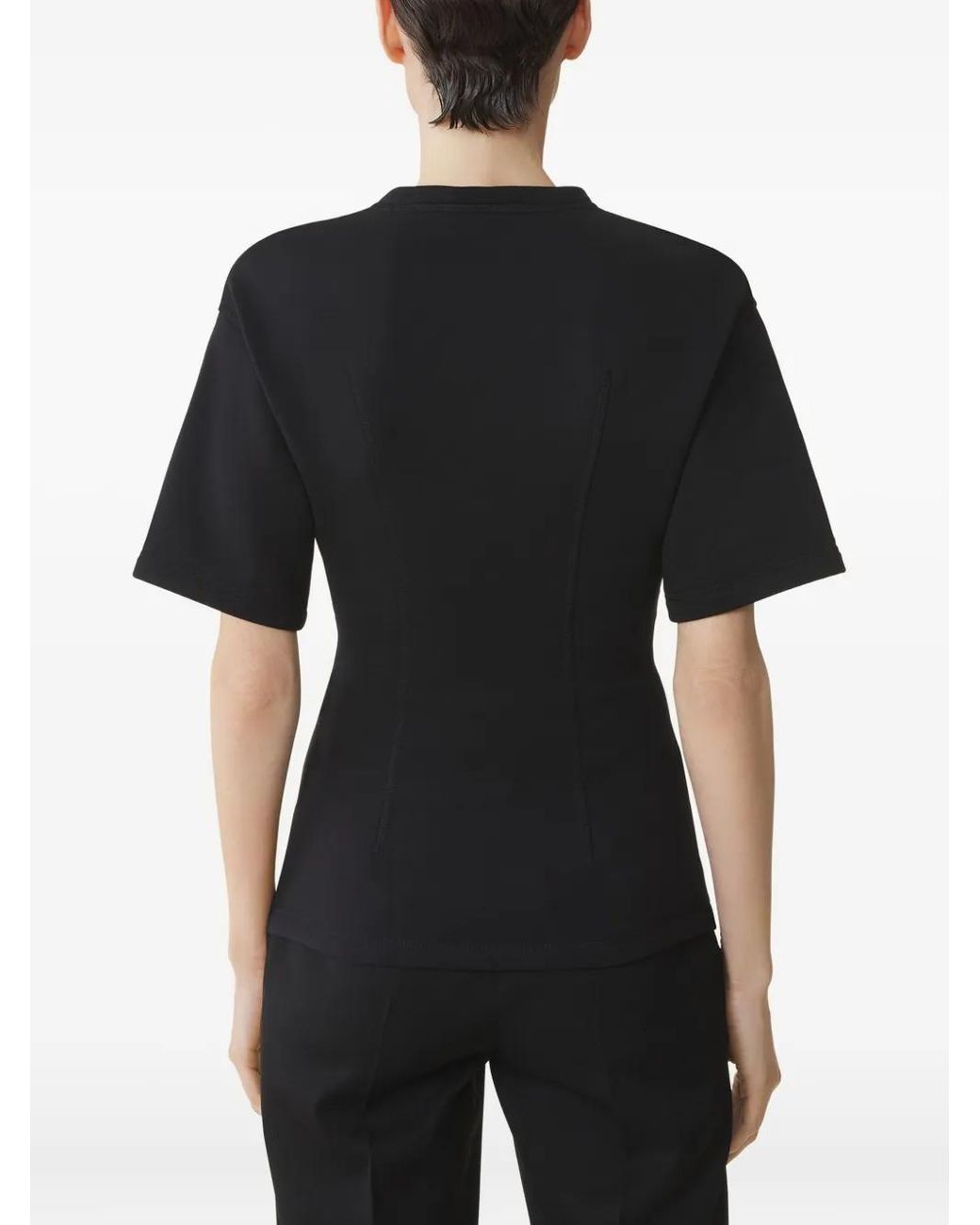 Lanvin Black Button-Detail Fitted Top