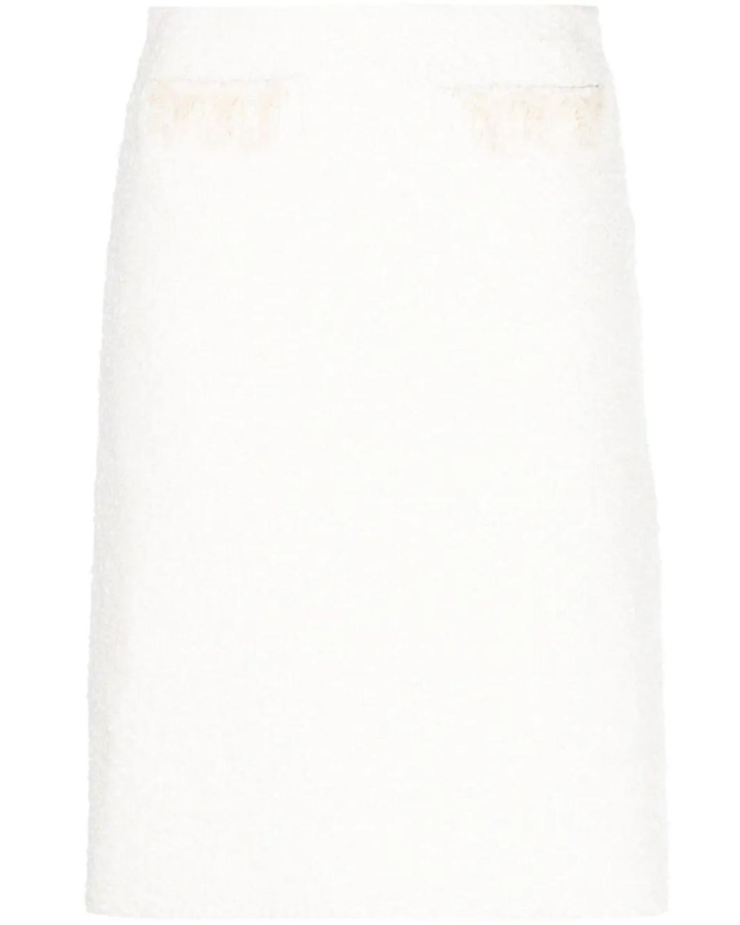 Lanvin White High-Waisted Straight Skirt
