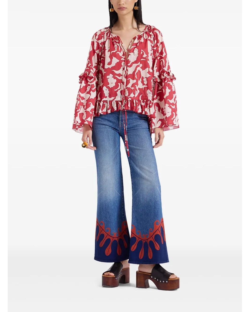 LaDoubleJ Red Boho Blouse