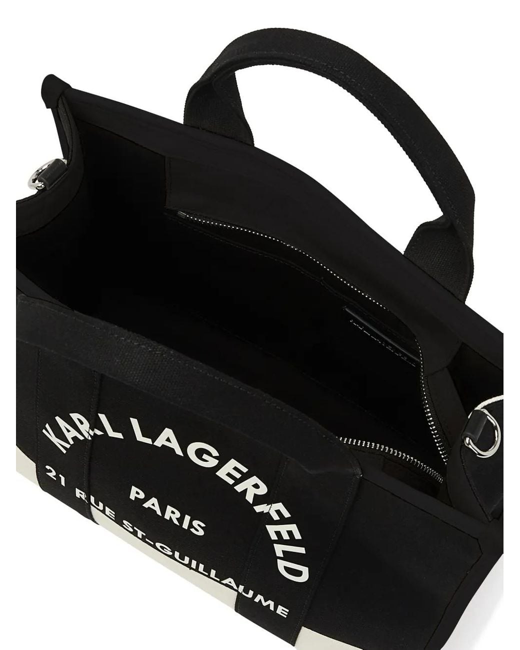 Karl Lagerfeld Black Rue St-Guillaume Canvas Tote Bag