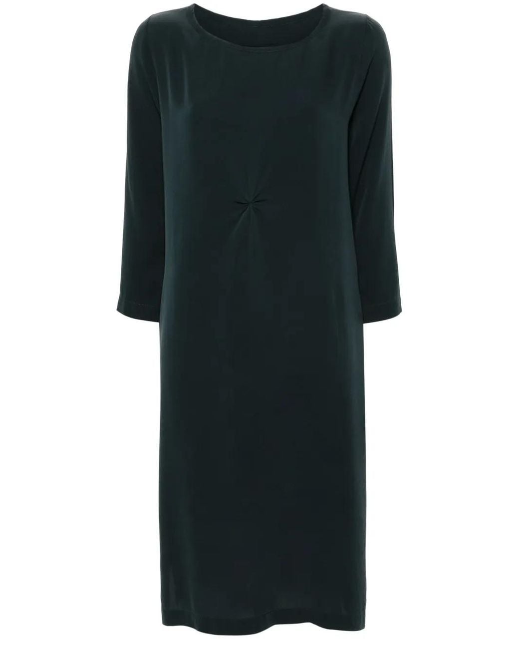 Private 0204 Black Ruched-Detail Midi Dress