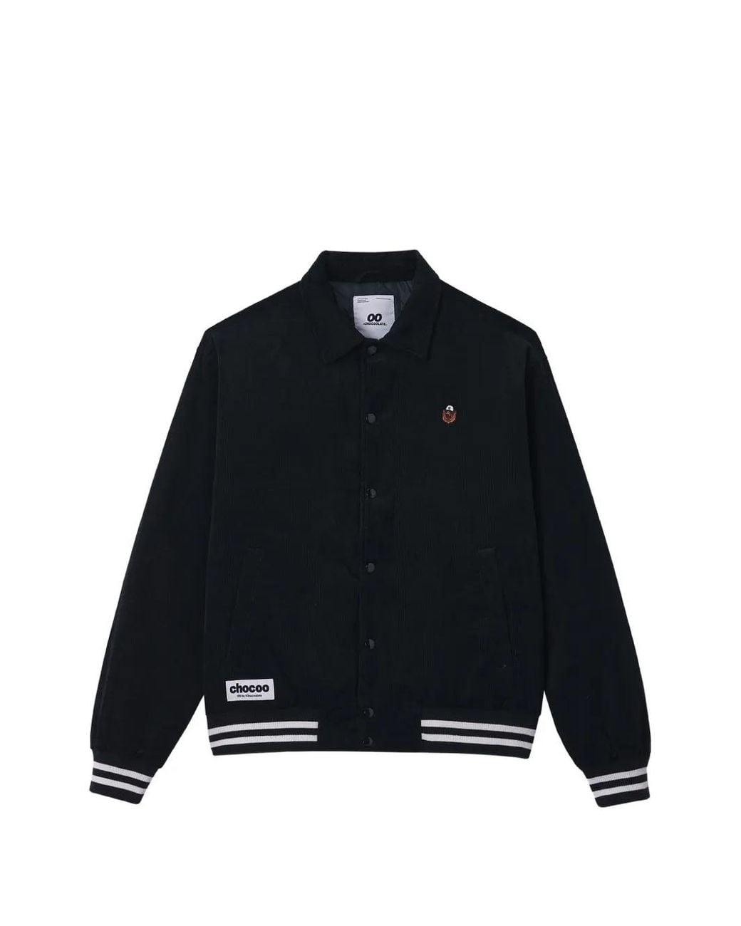 Chocoolate Black Logo-Embroidered Corduroy Jacket for men