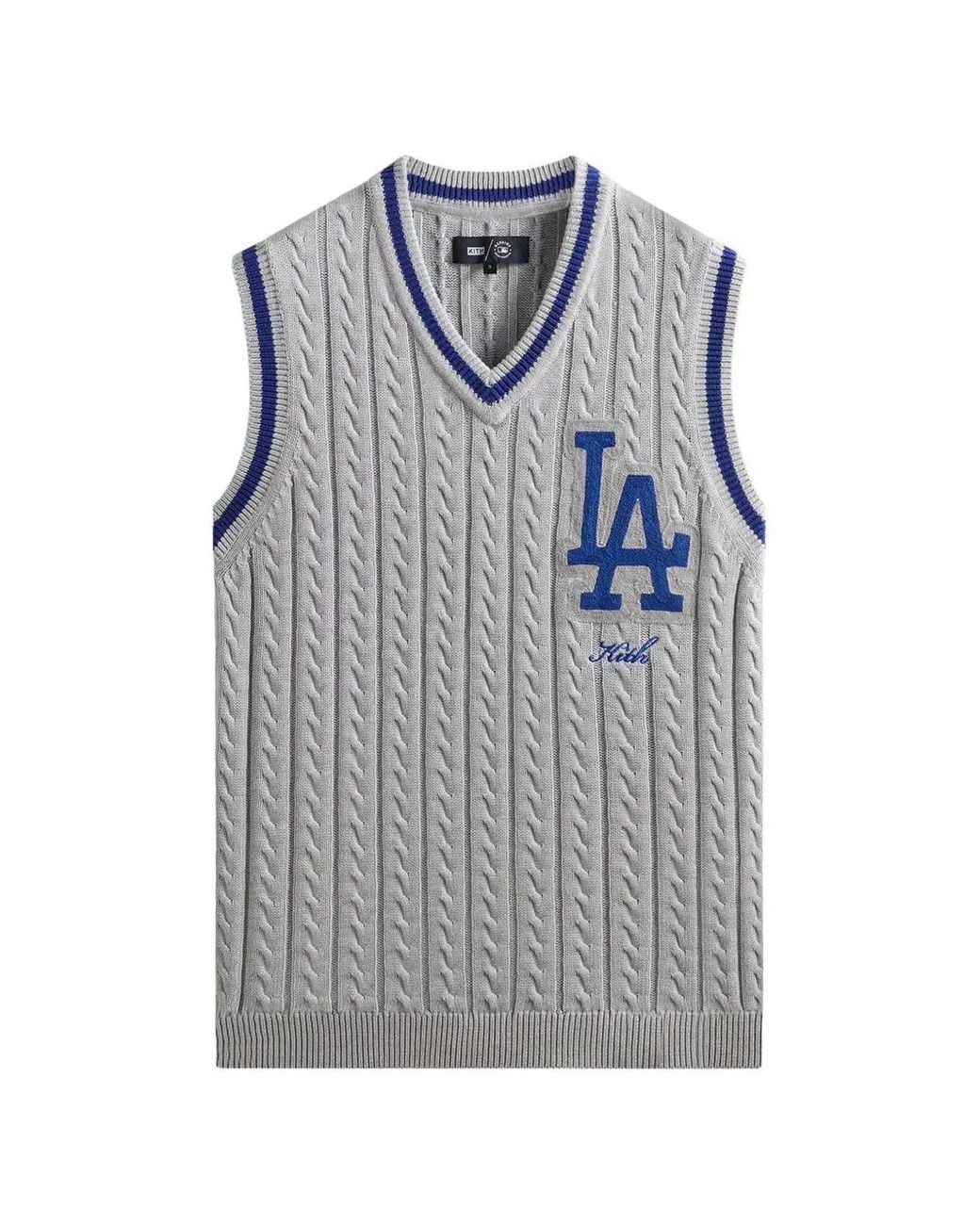 Kith Gray X Los Angeles Dodgers Aiken Cable-Knit Sweater Vest for men