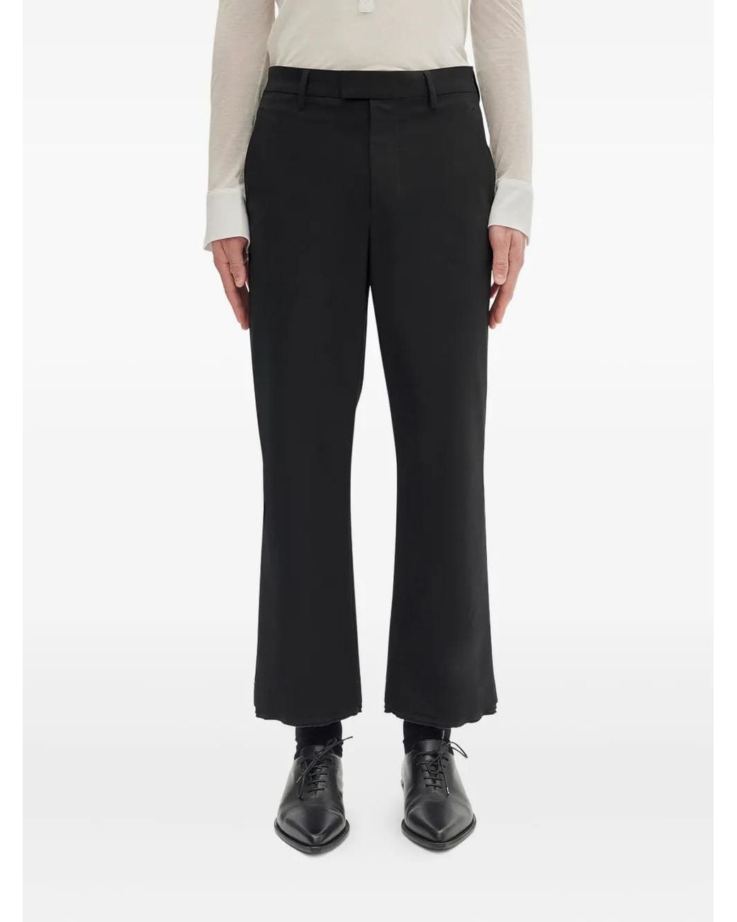 Ann Demeulemeester Black Ysten Cropped Trousers for men