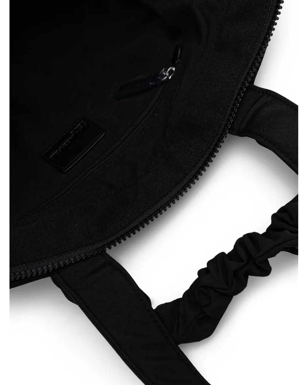 Karl Lagerfeld Black Ruched-Handle Tote Bag