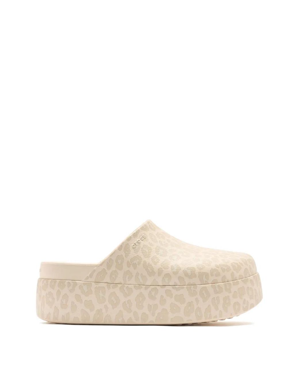 CROCSTM White Dylan Leopard Platform Slides