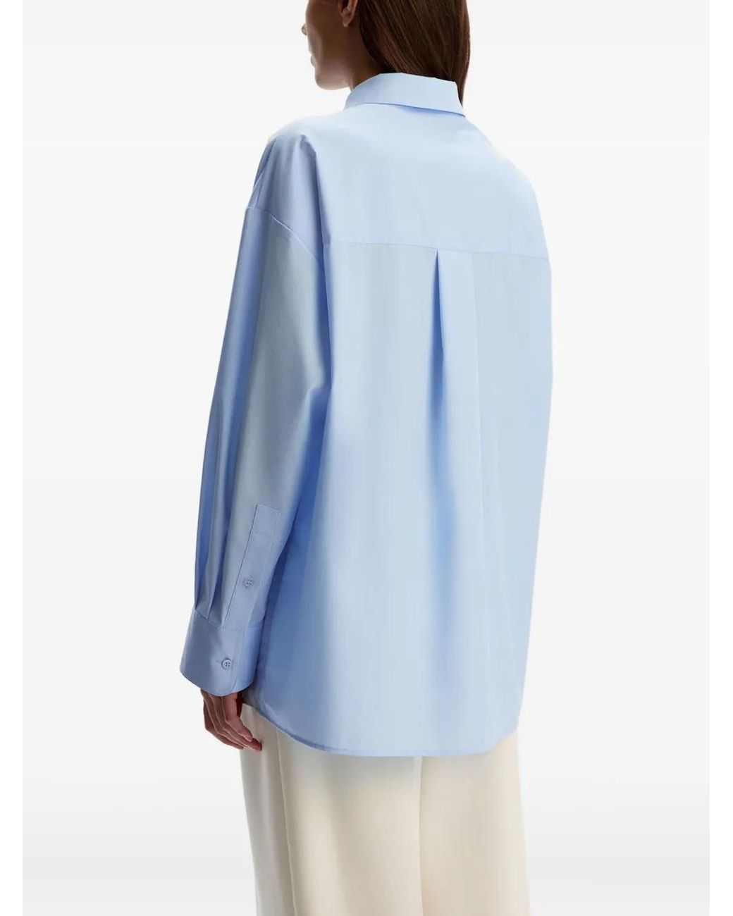 12 STOREEZ Blue Mercerised-Cotton Shirt