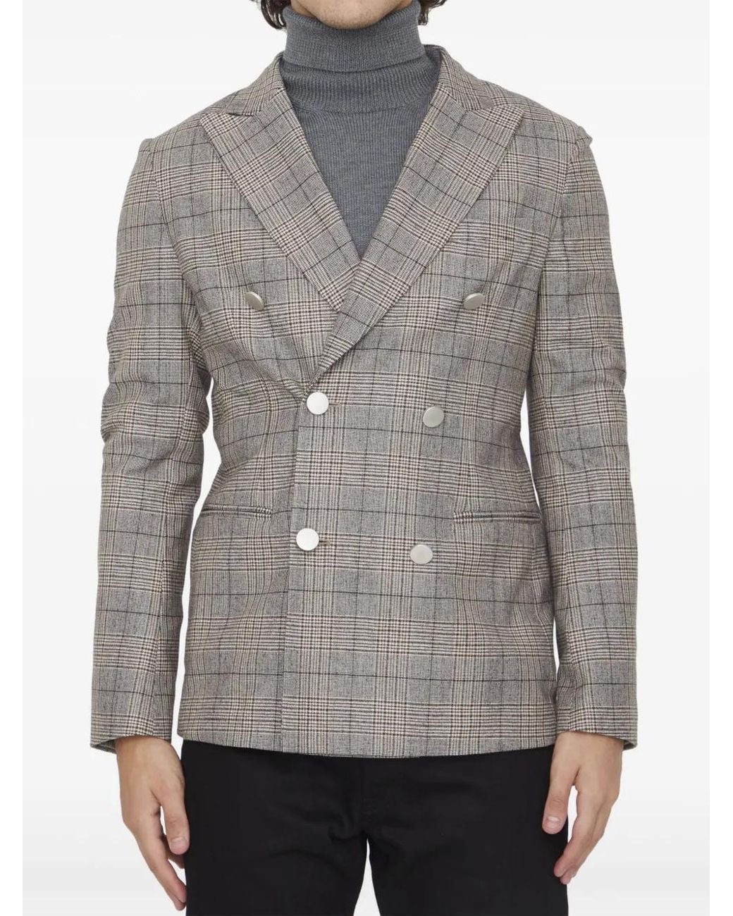 Tonello Gray Checked Blazer for men
