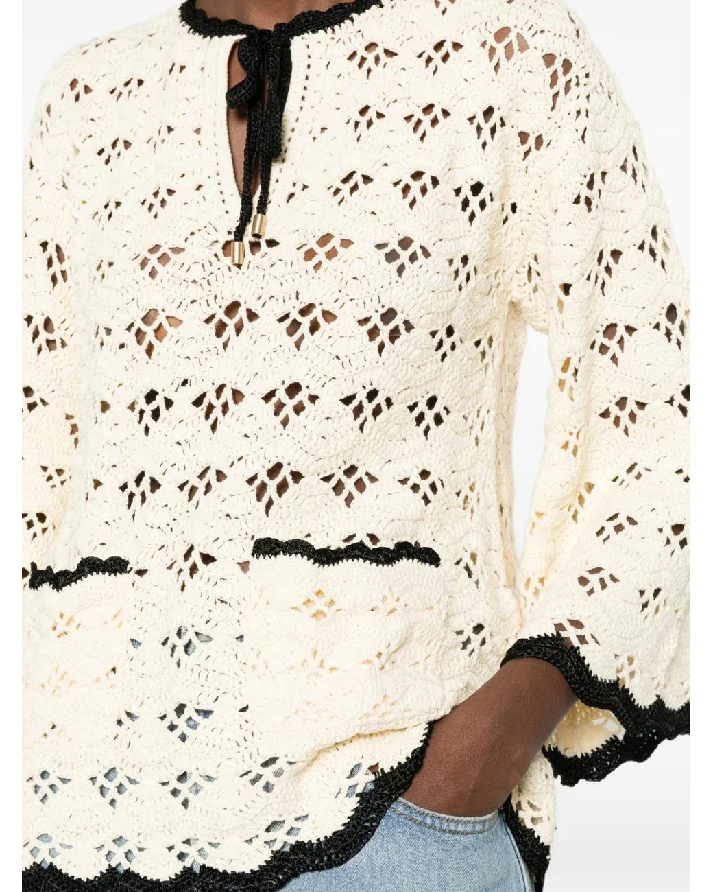 Zimmermann Natural Haut Tunique Aster En Crochet