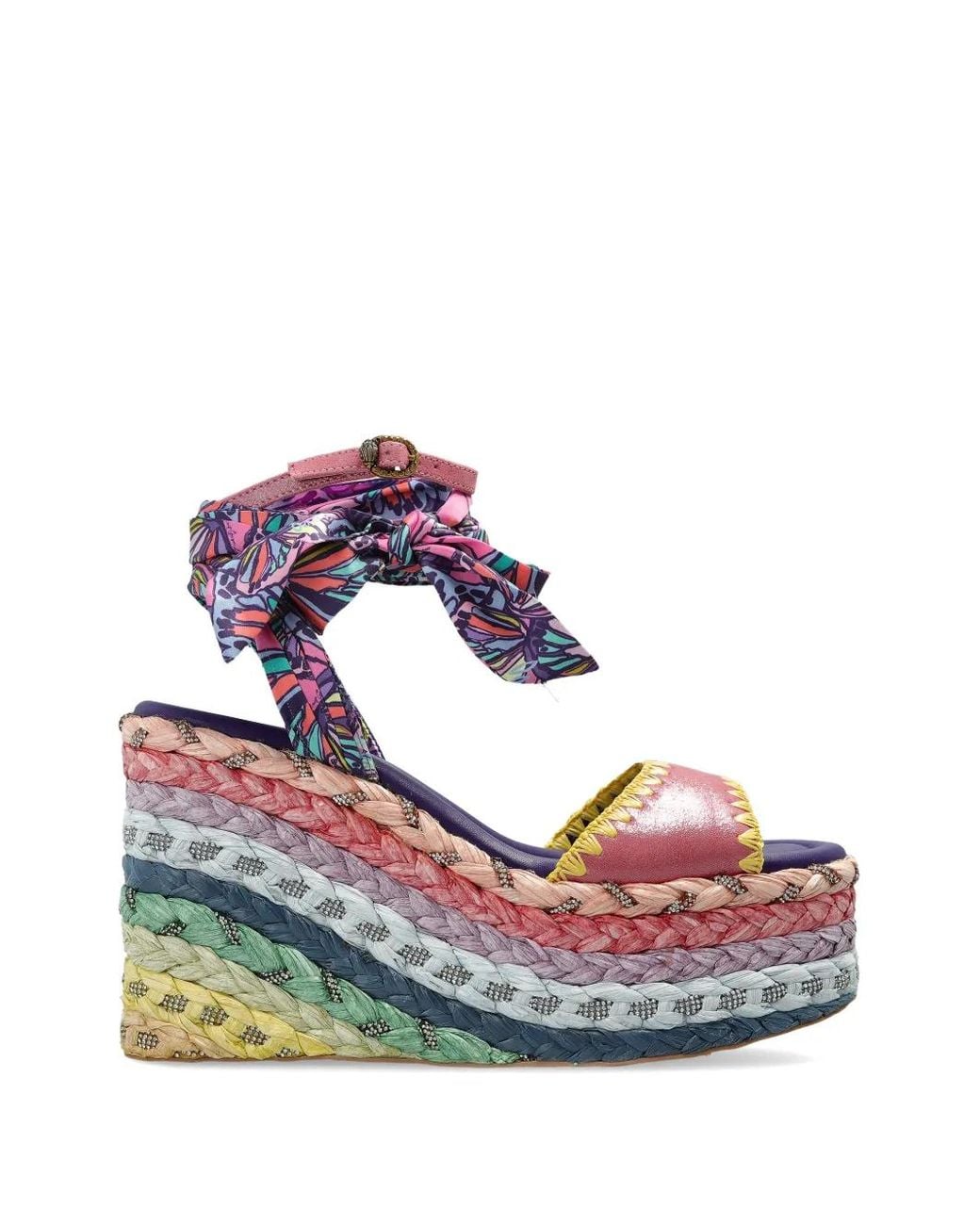 Kurt Geiger Blue Chelsea Scarf Wedge Sandals
