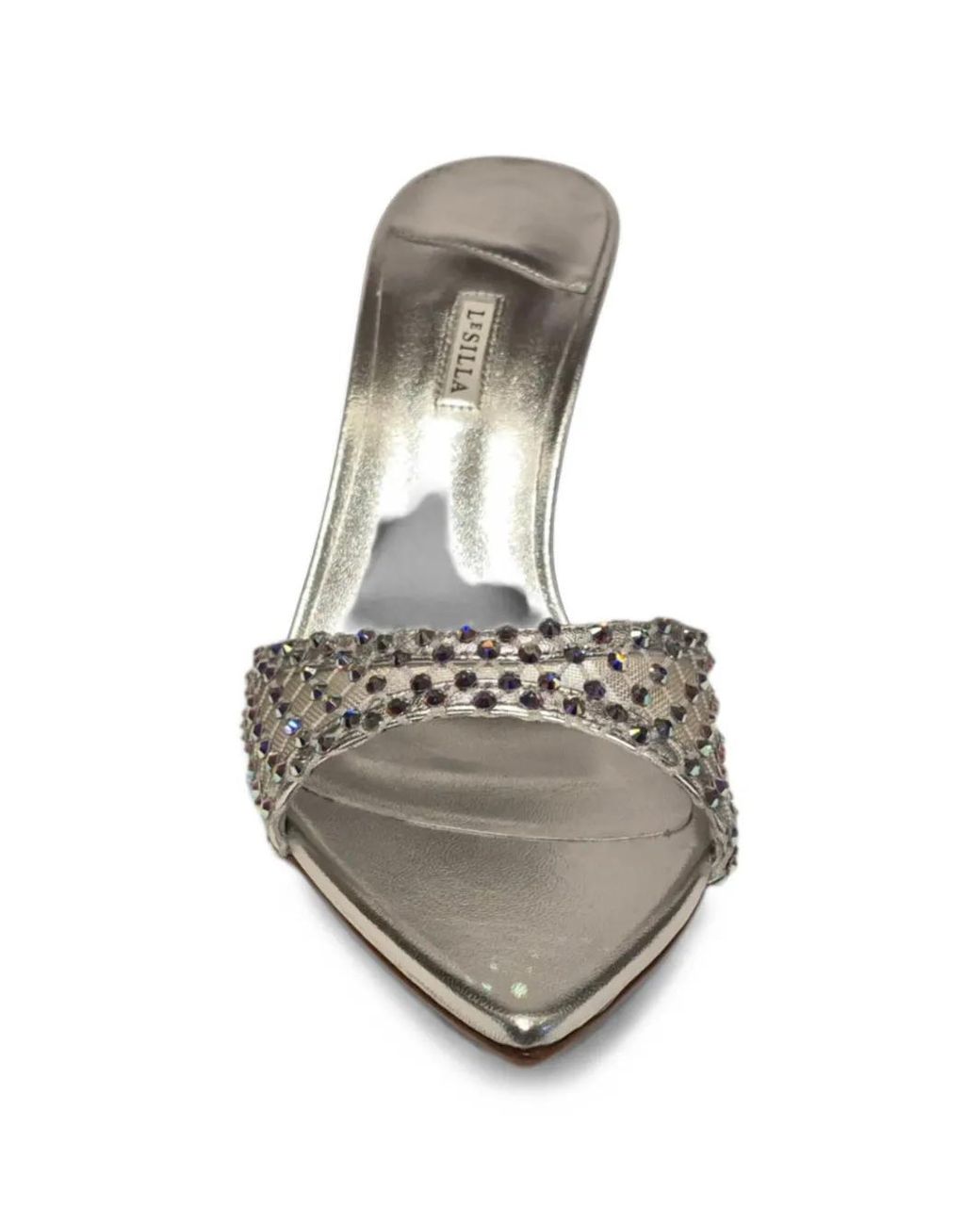 Le Silla Metallic Gilda Crystal-Embellished Pointed-Toe Sandals