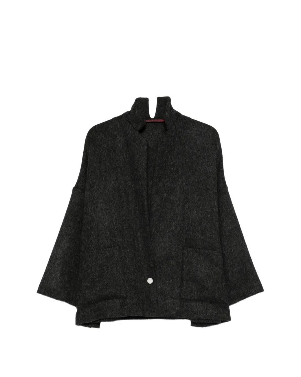 Daniela Gregis Black Veste Ceinturée À Col Châle