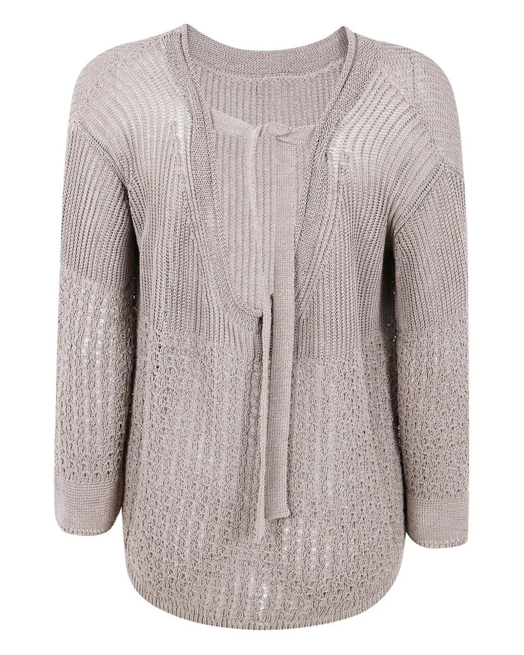 Max Mara Natural Knitted Open-Back Sweater