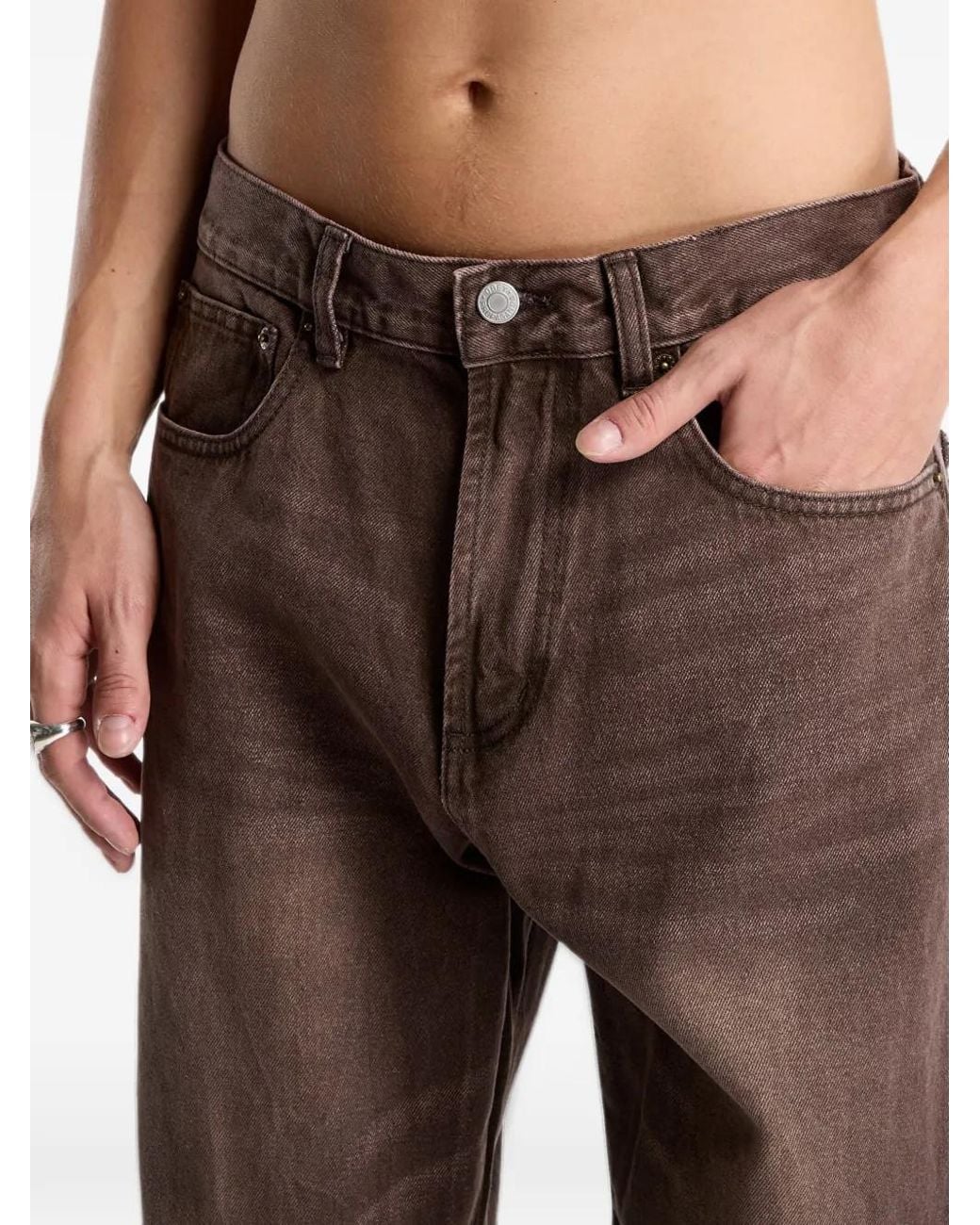 Obey Brown Nelson Straight-Leg Jeans for men