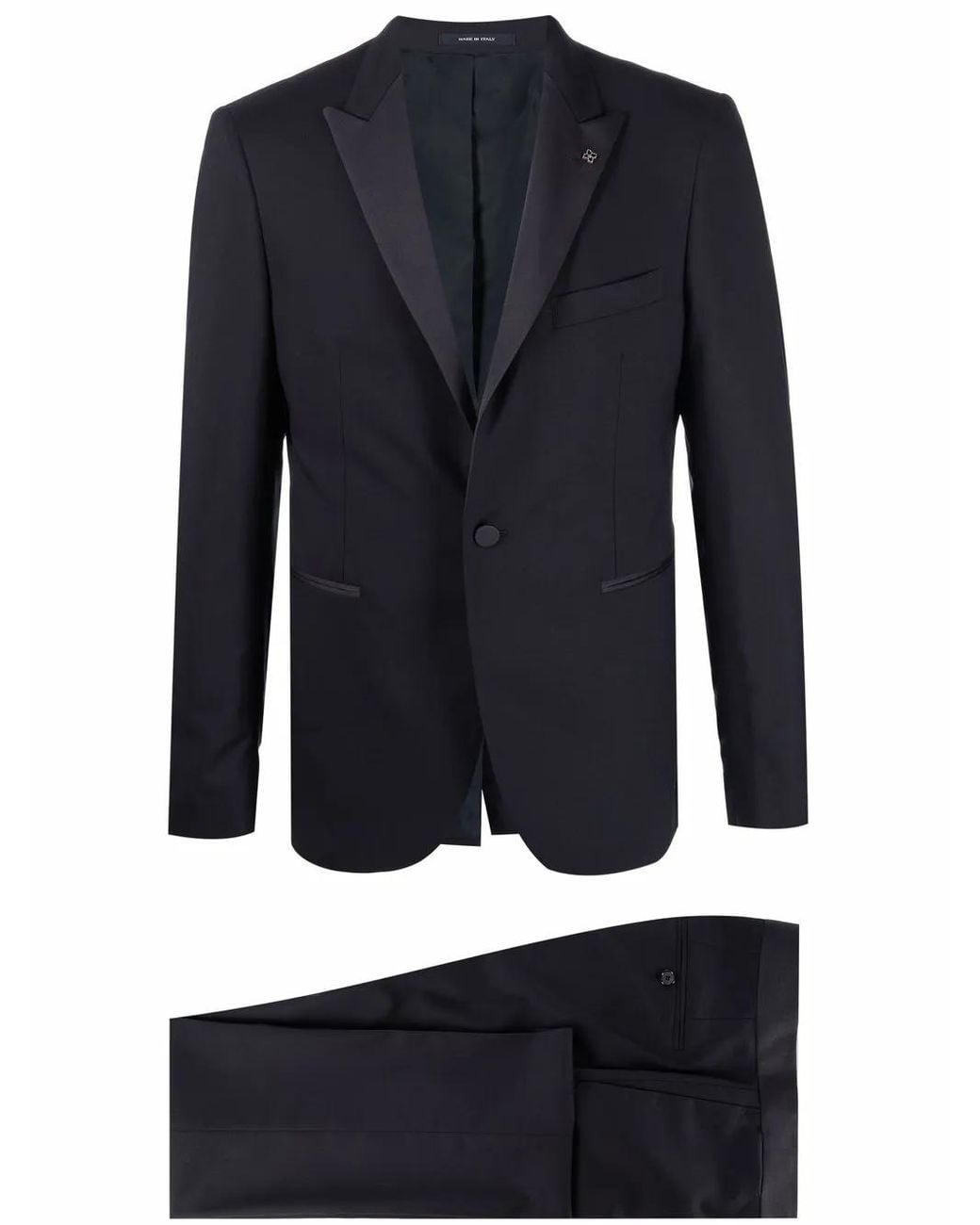 Tagliatore Blue Contrast Panel Slim-Fit Suit for men