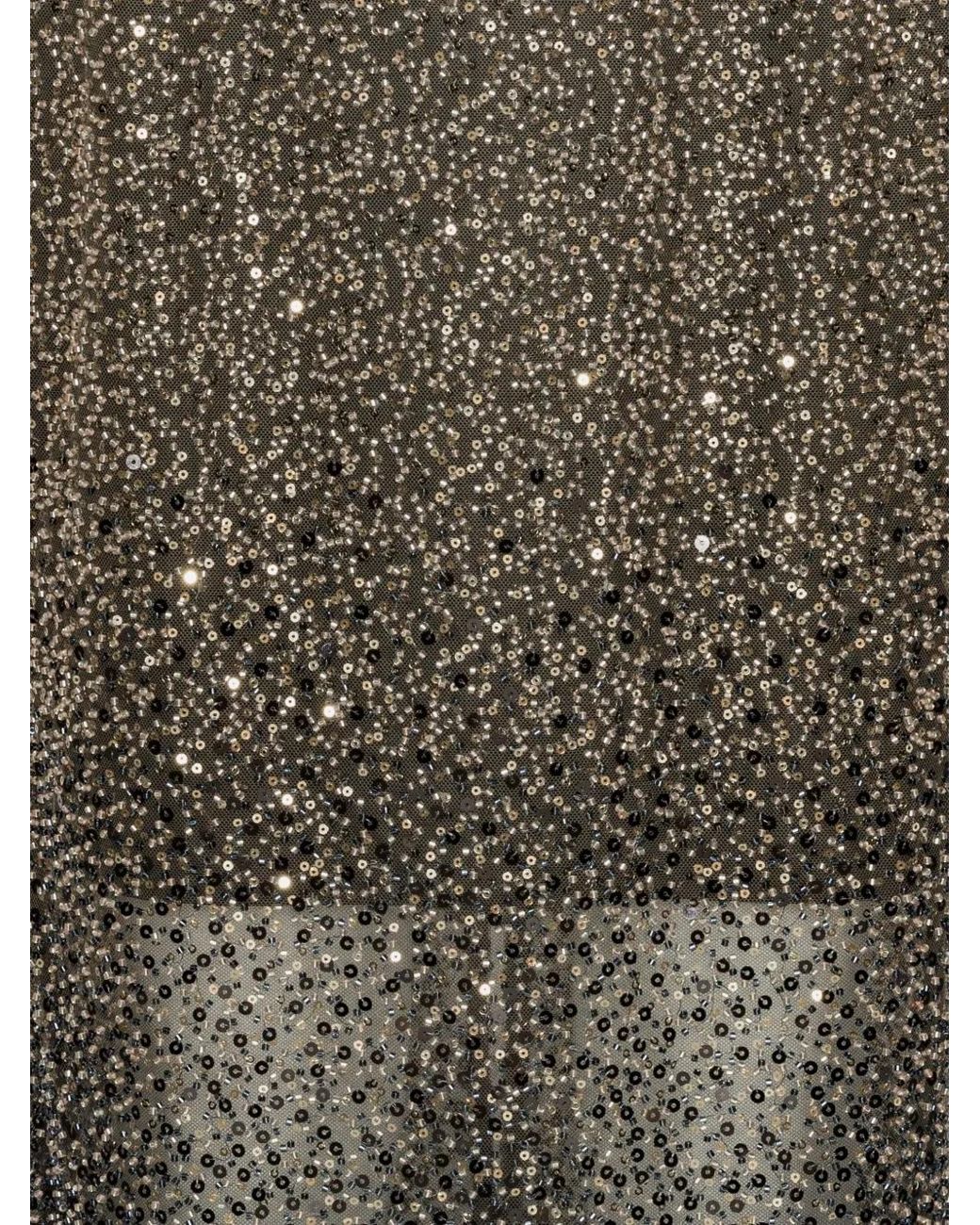ROTATE BIRGER CHRISTENSEN Gray Beaded Maxi Skirt