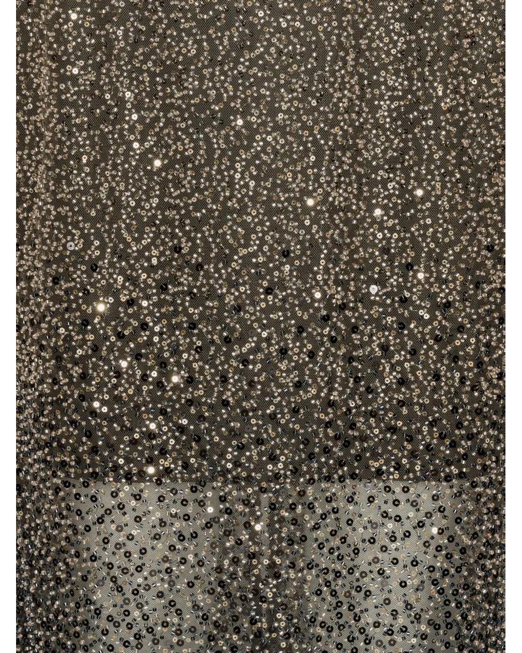 ROTATE BIRGER CHRISTENSEN Gray Beaded Maxi Skirt