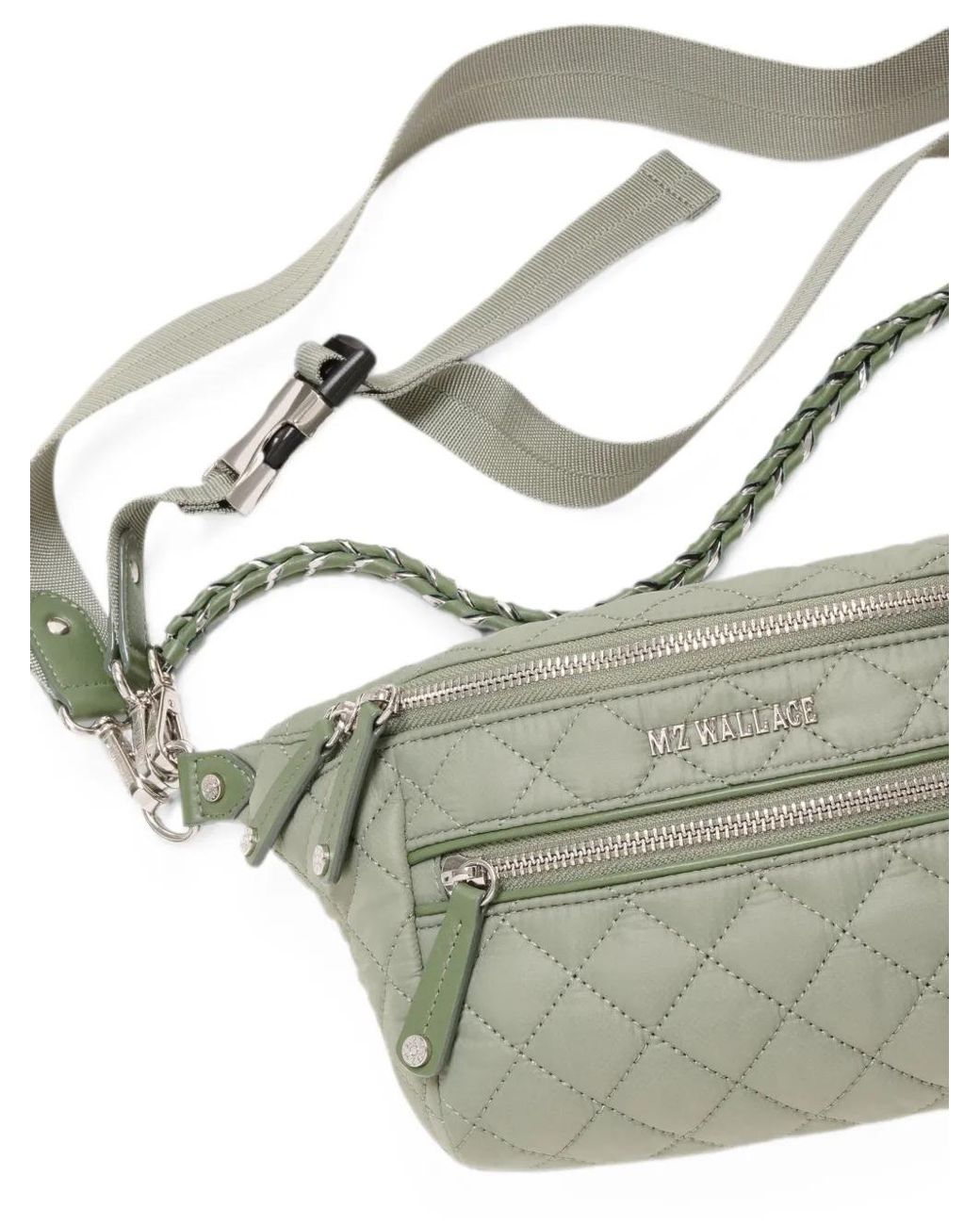 MZ Wallace Gray Small Crosby Quilted Crossbody Bag