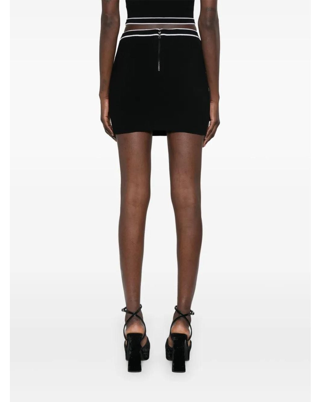 Alice + Olivia Black Kipp Knit Mini Skirt With Pockets