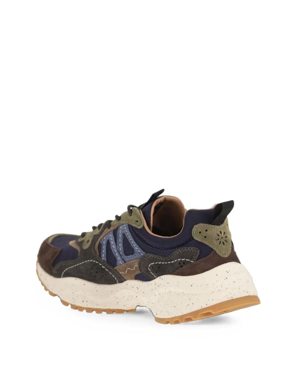 Flower Mountain White Solin Panelled Sneakers for men