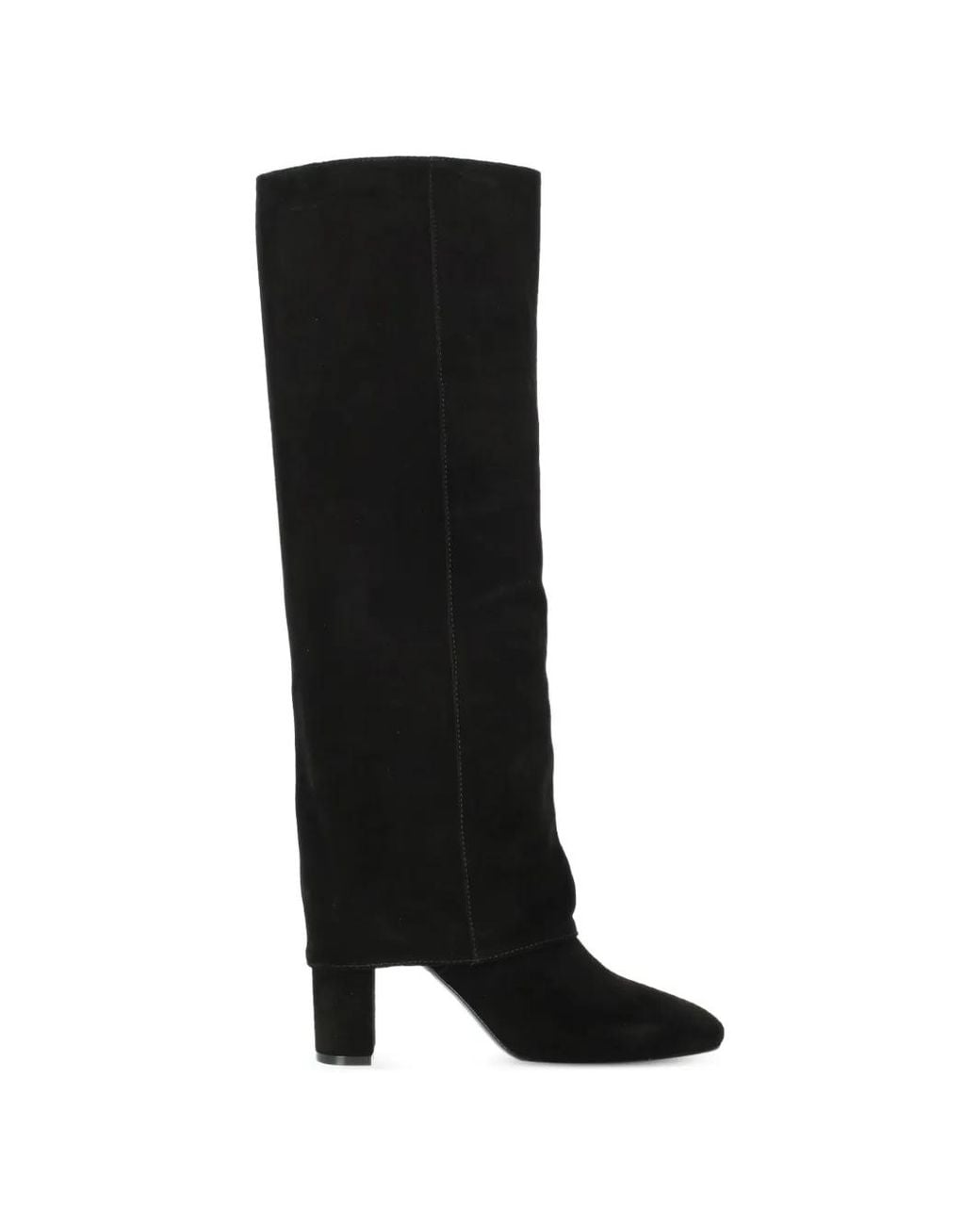 Via Roma 15 Black Fold-Over Knee-High Boots