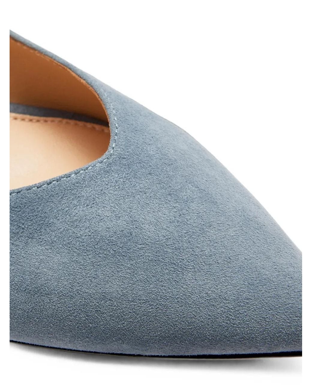 House Of Ballerinas Blue Michelle Suede Ballet Flats