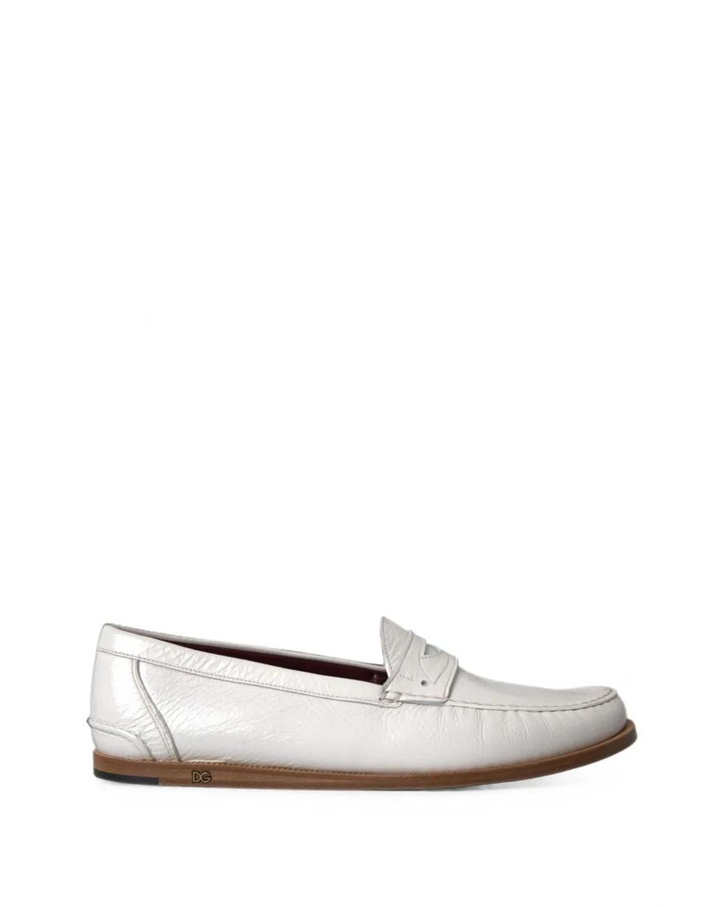 Dolce & Gabbana White Leather Loafers for men