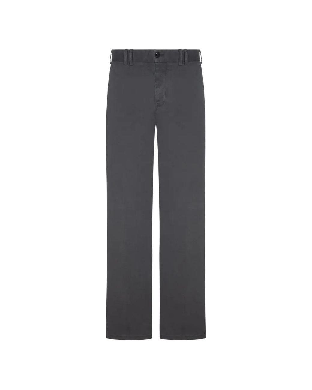 PT Torino Gray Straight-Leg Cotton Trousers for men