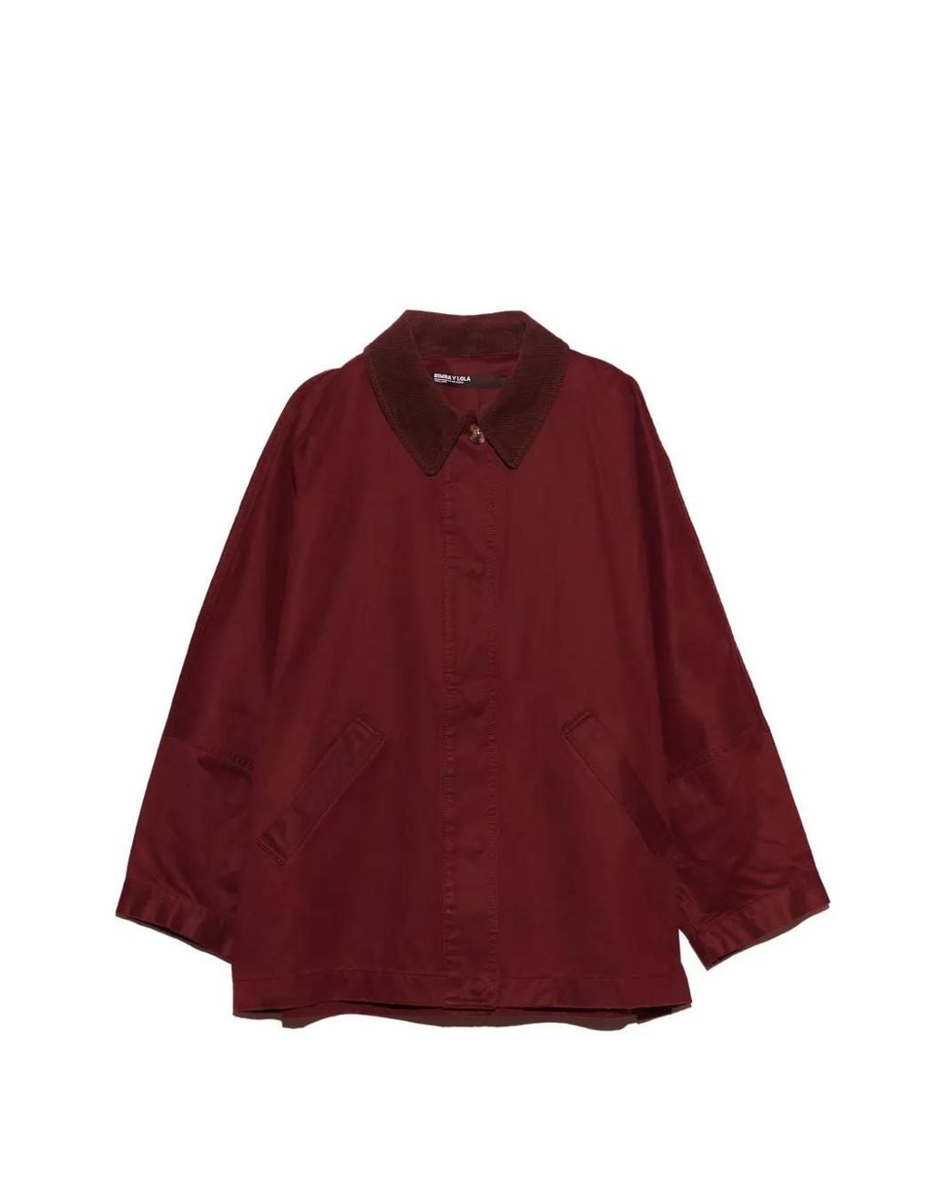 Bimba Y Lola Red Short Burgundy Coated Trench