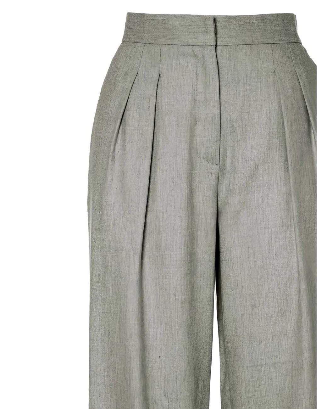 Malo Gray Pleated Trousers