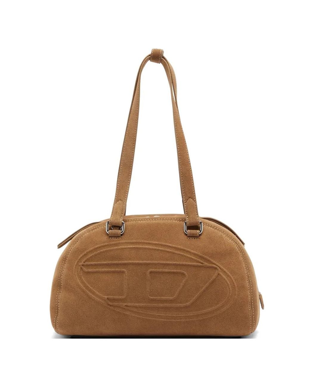 DIESEL Brown 1Dr Dome-Suede Shoulder Bag With Oval D Logo