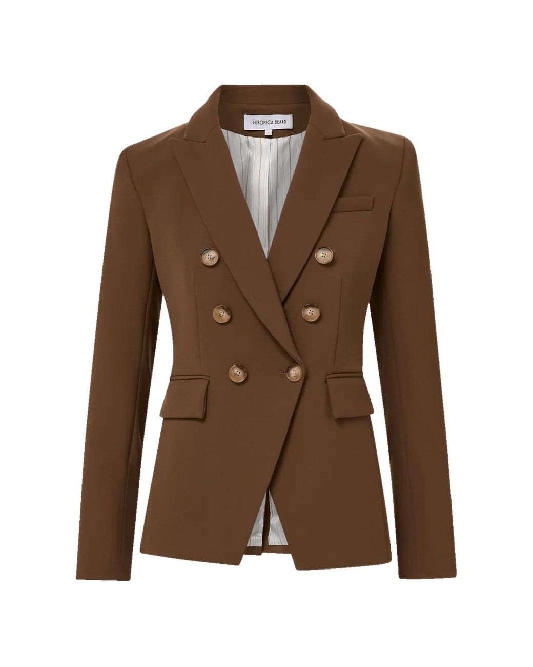 Veronica Beard Brown Miller Double-Breasted Jacket