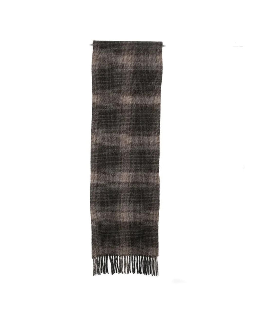 Marc O' Polo Brown Check Fringed Scarf for men