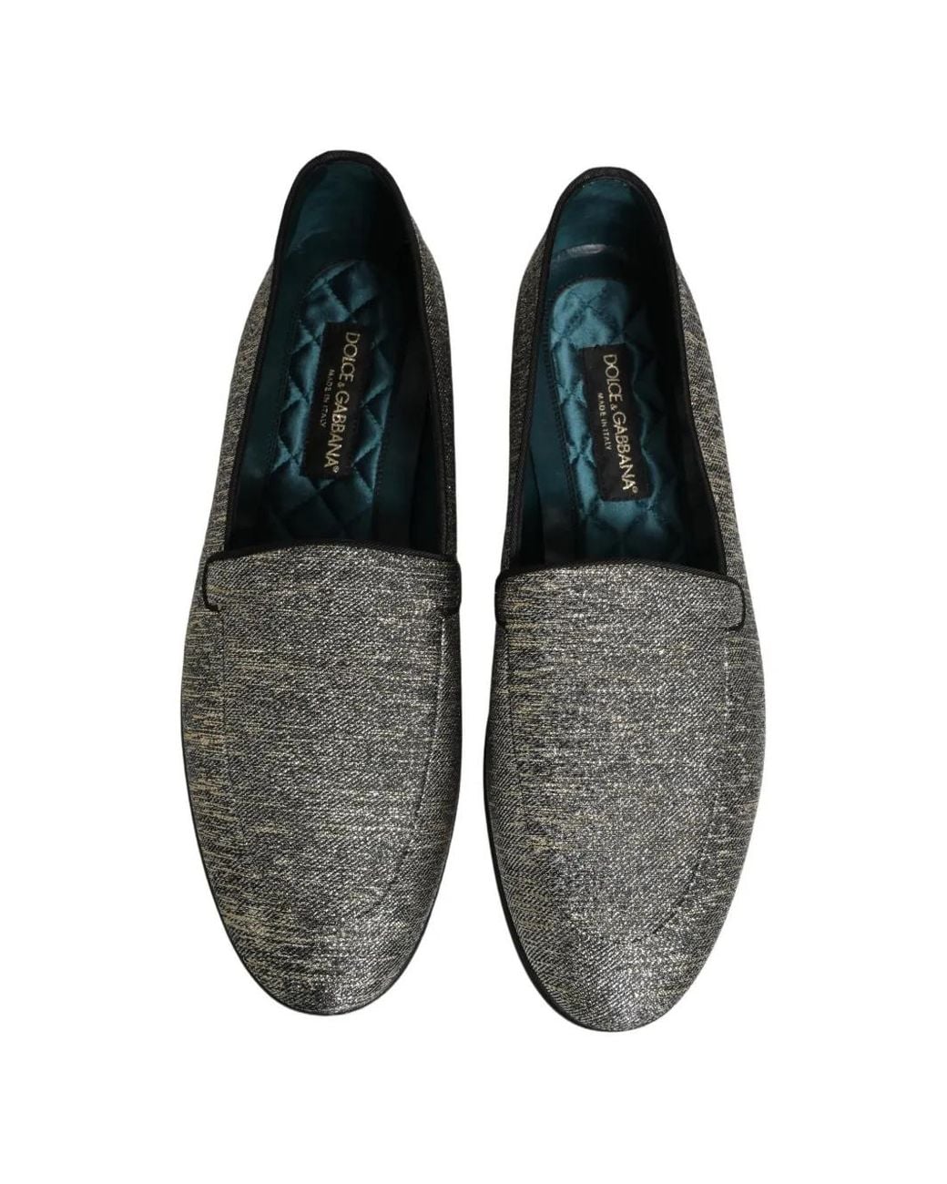 Dolce & Gabbana Gray Glitter-Effect Loafers for men