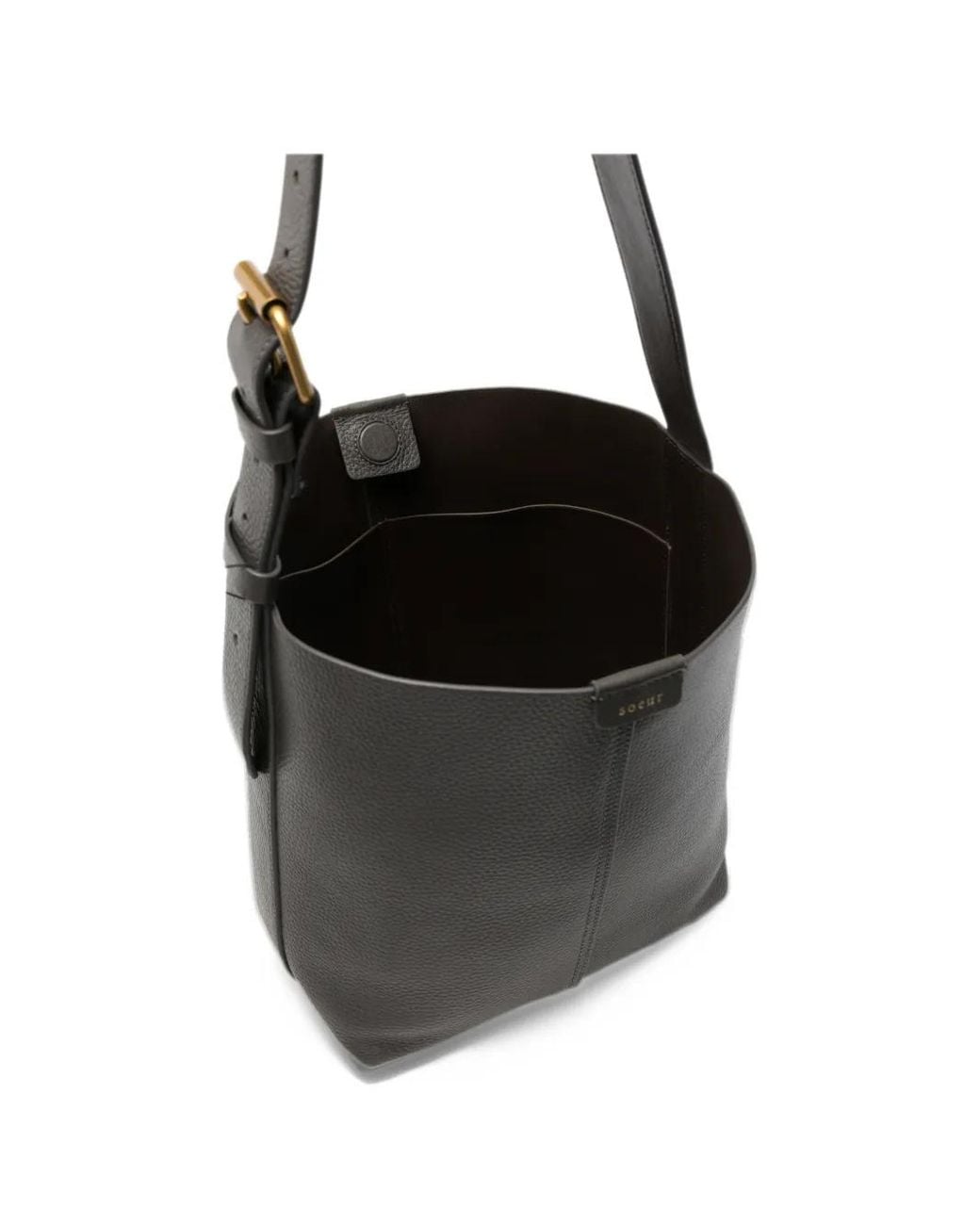 Pebbeld Soeur Mini Saudade Pebbled Leather Shoulder Bag in Black | Lyst