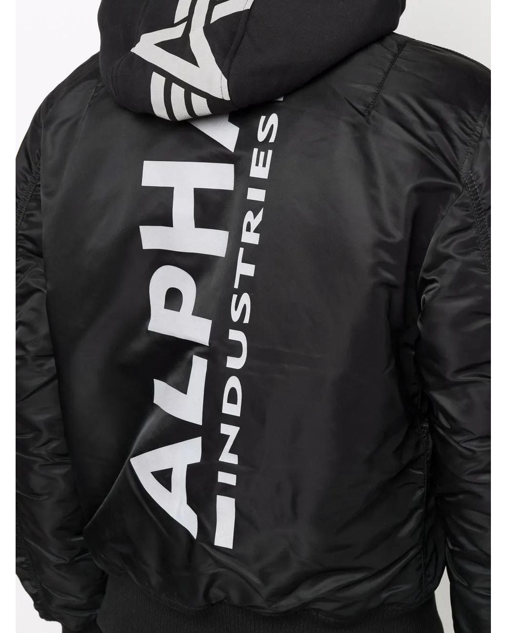 Alpha Industries Black Logo Bomber Jacket for men