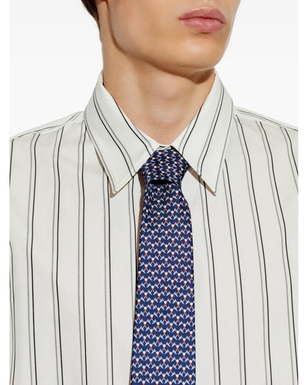 Ferragamo Blue Club Print Silk Tie for men